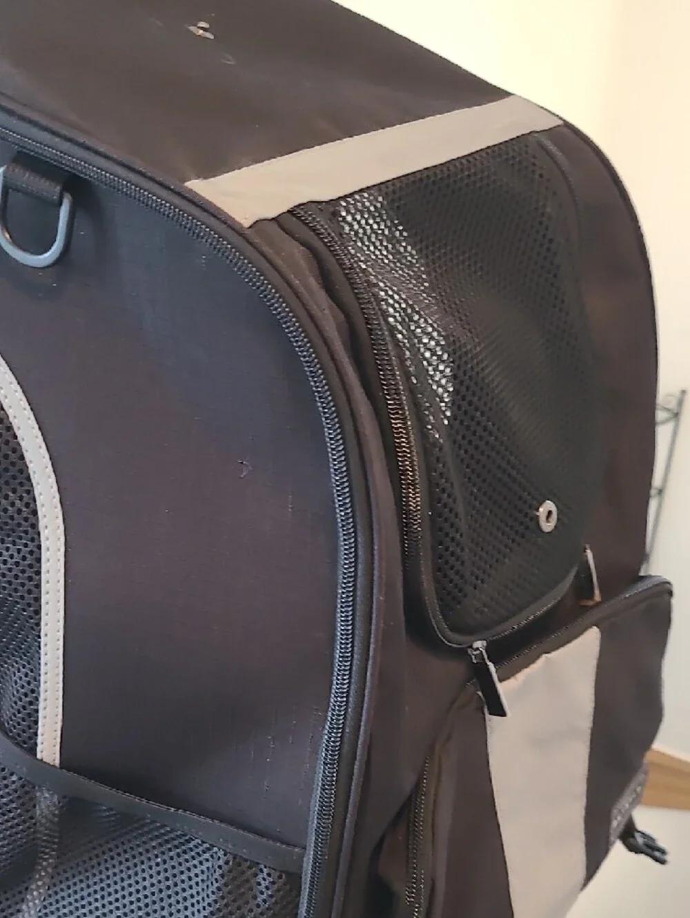 Petsfit Black and Gray Pet Carrier Backpack